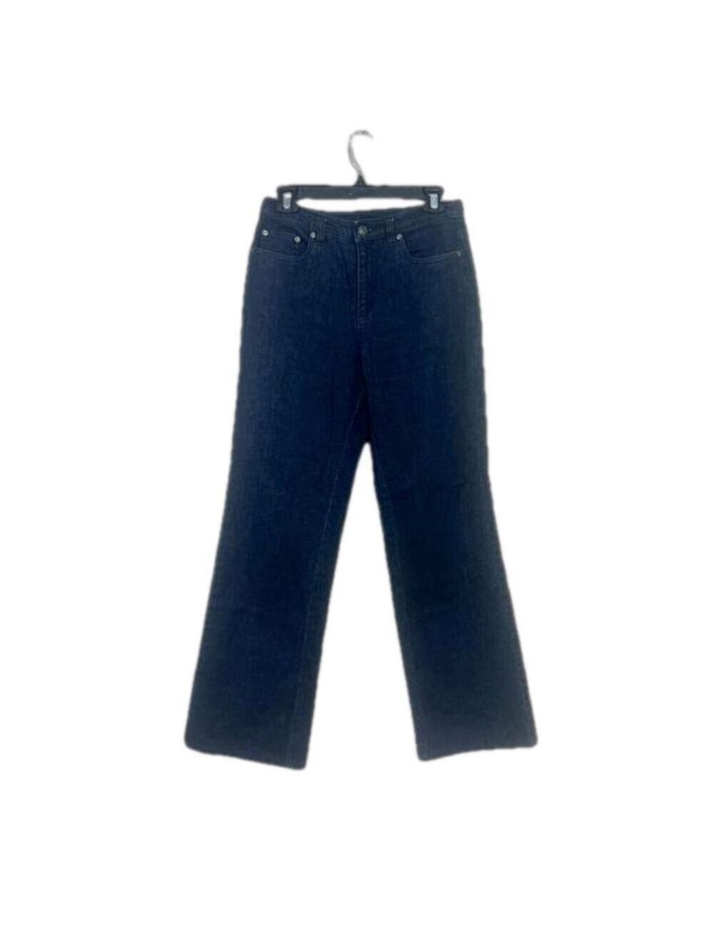 Talbots Jeans Women's 6 Black Stretch Straight Leg High Waist Rise Mom Jeans